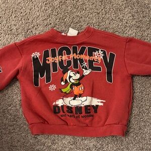 Zara Red Disney Mickey Mouse Sweatshirt 3-4 years 100 years of wonder